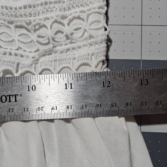 White Crochet Lace Tiered Dress With Open Back & Adjustable Straps - Picture 9 of 13